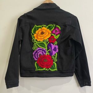 Handcrafted and made in México black denim jacket xs/s